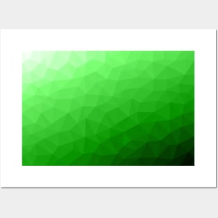 Light green gradient geometric mesh pattern bright triangles ombre Triangle Posters and Art